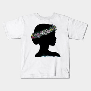 flower crown silhouette Kids T-Shirt